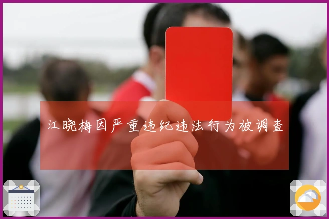 江晓梅因严重违纪违法行为被调查